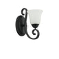Vintage Black Wall Light with Frosted Glass Bell Shade (PL 7029-27-01-BK)