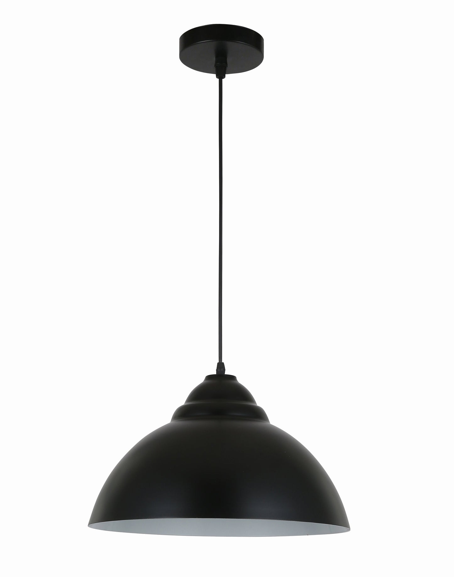 Black Dome Hanging Light (PL 7812-BK-WH)