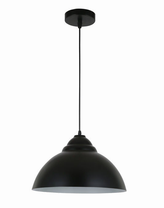 Black Dome Hanging Light (PL 7812-BK-WH)