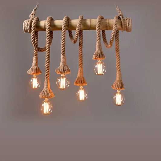Pendant Lamp Rope Light E27 6 Holders (PL RP08-06)