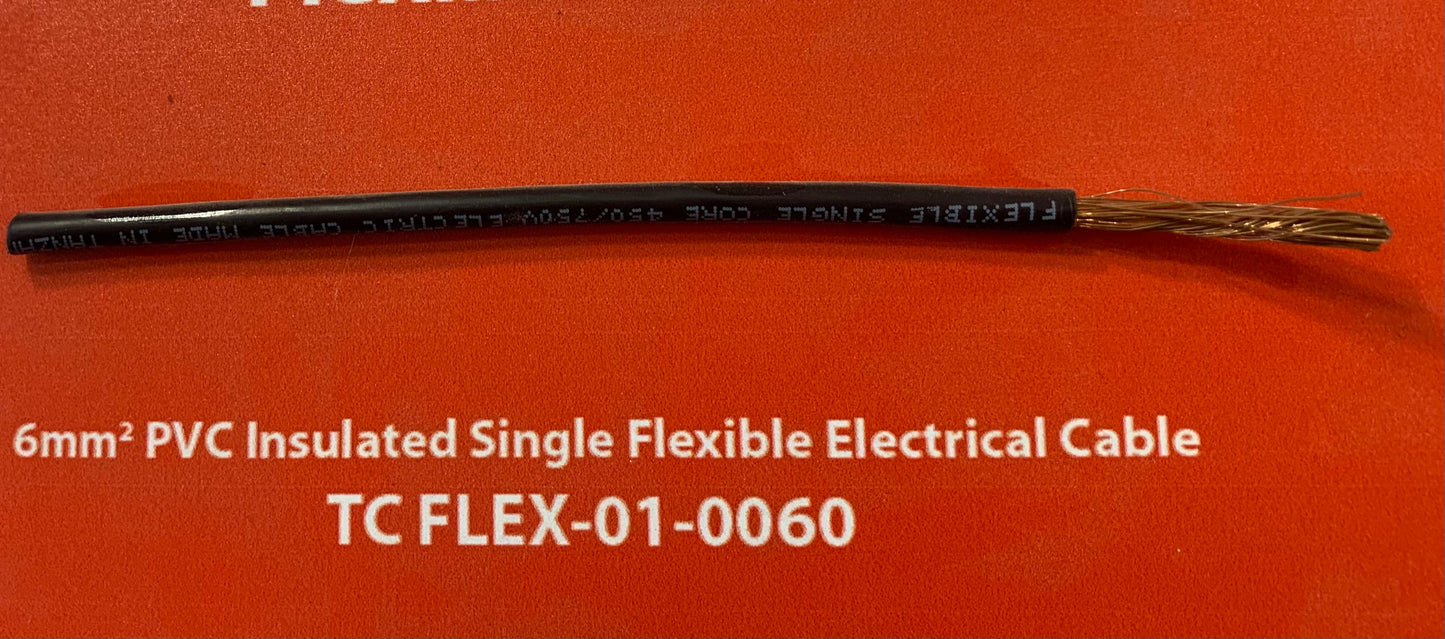 6mm 1Core Flexible Power Cable - Per m (MT FLEX-01-0060-)