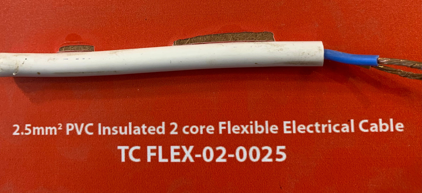 2.5mm 2Core Flexible Power Cable (TC FLEX-02-0025-)