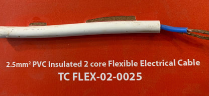 2.5mm 2Core Flexible Power Cable (TC FLEX-02-0025-)