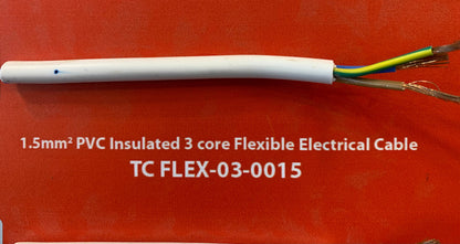 1.5mm 3Core Flexible Power Cable (TC FLEX-03-0015-)