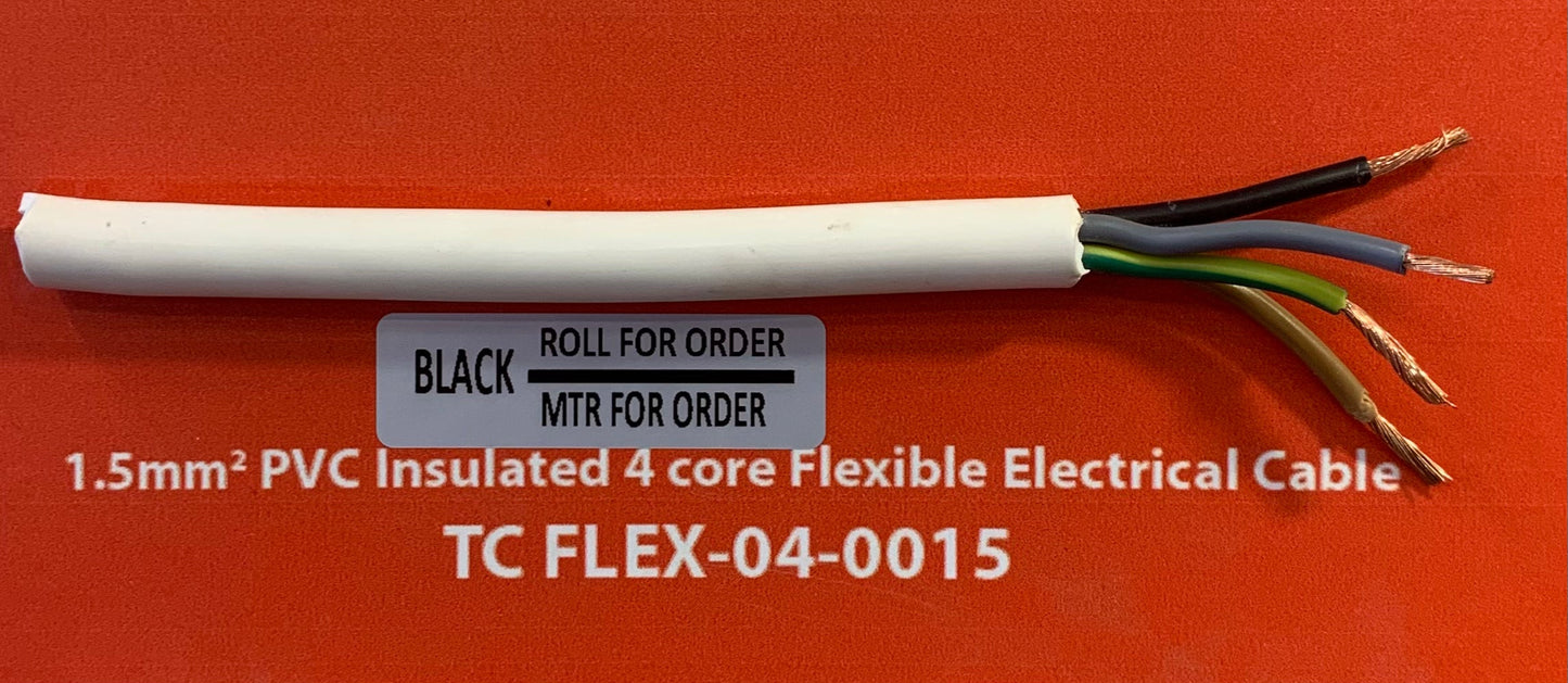1.5mm 4Core Flexible Power Cable (TC-FLEX-04-0015-)