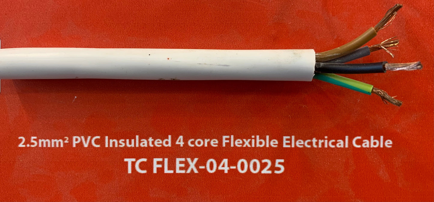 2.5mm 4Core Flexible Power Cable - Per m (MT FLEX-04-0025-)