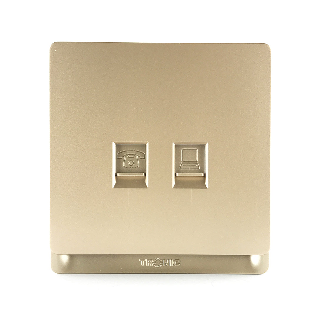 Premium Telephone + PC Socket (CAT6) Outlet - TD Range (TD 5164-)