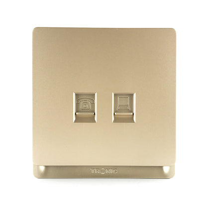 Premium Telephone + PC Socket (CAT6) Outlet - TD Range (TD 5164-)