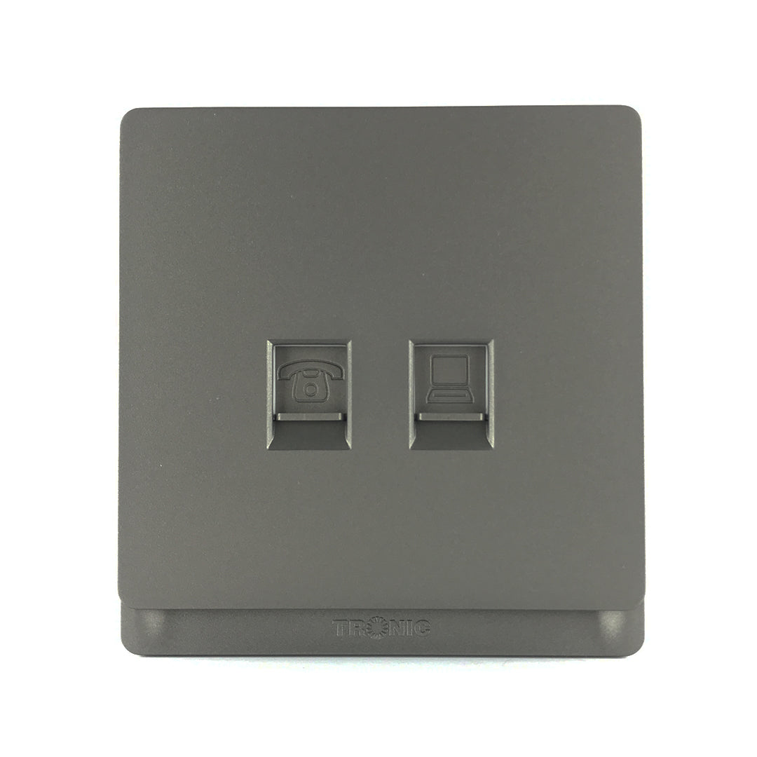 Premium Telephone + PC Socket (CAT6) Outlet - TD Range (TD 5164-)