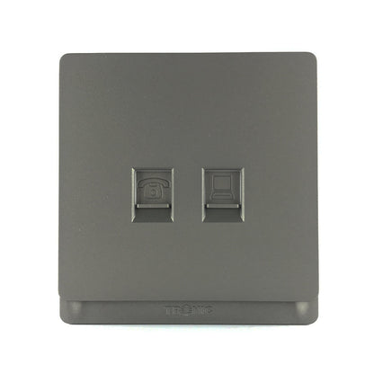 Premium Telephone + PC Socket (CAT6) Outlet - TD Range (TD 5164-)