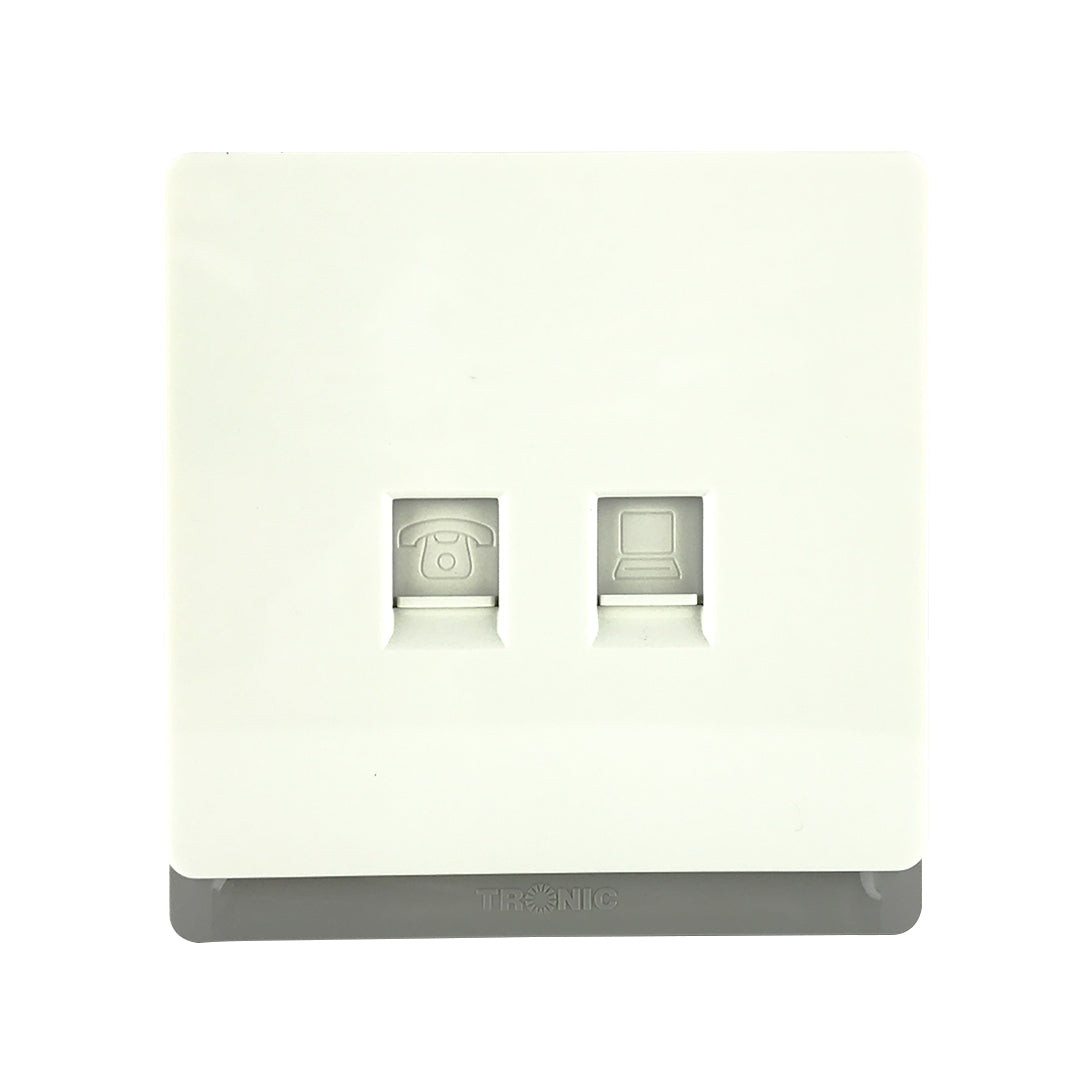 Premium Telephone + PC Socket (CAT6) Outlet - TD Range (TD 5164-)