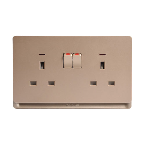 Premium 2-Gang Switched Socket with Neon - TD Range (TD 5213-NE-)