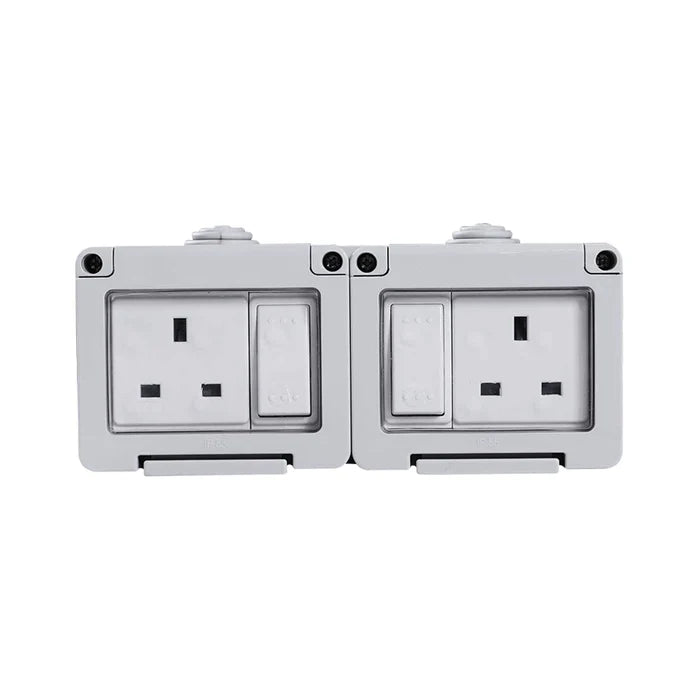 IP55 Outdoor Double Switch Socket – 13A, 2 Gang (TR 4213-WP)