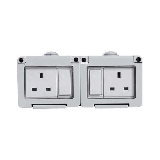 IP55 Outdoor Double Switch Socket – 13A, 2 Gang (TR 4213-WP)