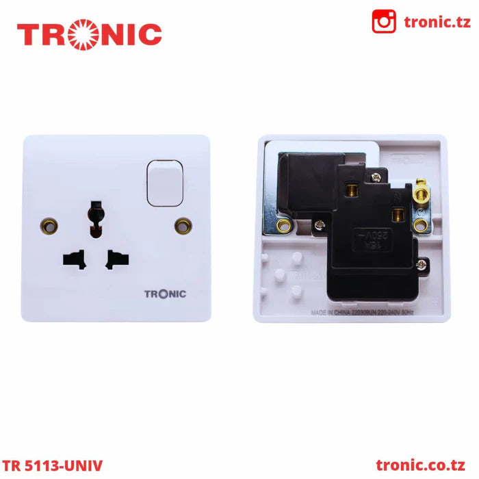Universal Single Outlet with Button (TR 5113-UNIV)