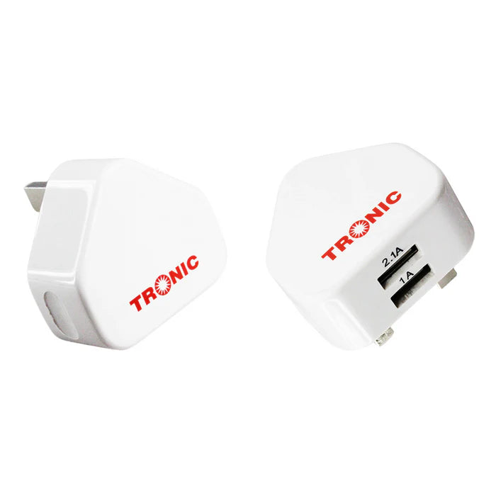 Twin USB 3 Pin Plug Adaptor 2.1Amp BS (UB WAL2)