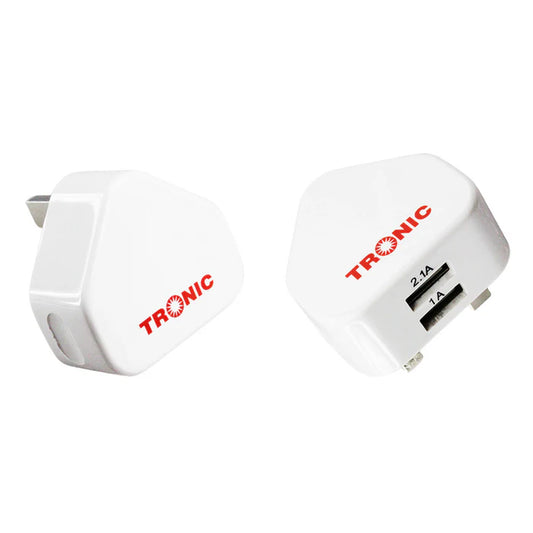 Twin USB 3 Pin Plug Adaptor 2.1Amp BS (UB WAL2)