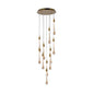 Luxury Cascading LED Chandelier Gold Multi-Drop Pendant Light 12 Lamp (WH 2024-0212-11-TC)