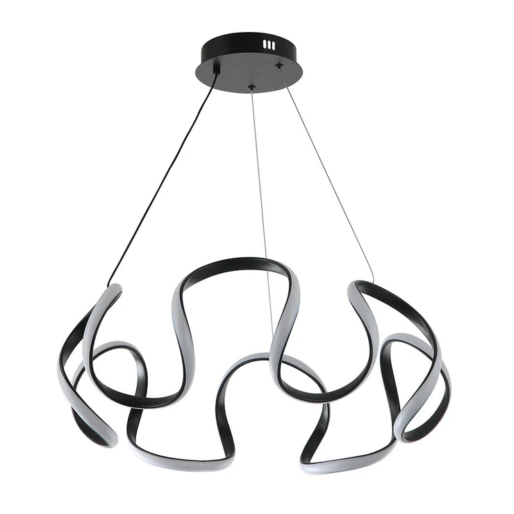 Modern Wave LED Pendant Light Contemporary (WH 2024-04-BK-TC)