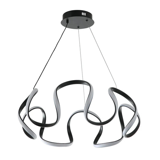 Modern Wave LED Pendant Light Contemporary (WH 2024-04-BK-TC)