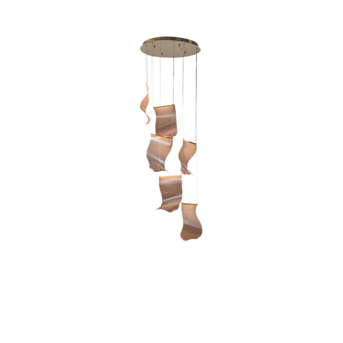 Artistic LED Pendant Chandelier Modern Flowing Design for Luxury Interiors (WH 2024-0406-12-TC)