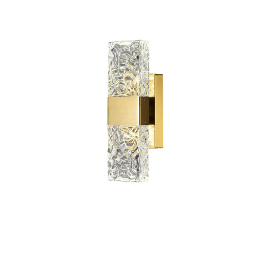 Modern Textured Glass Wall Sconce with Gold Finish (WH 2024-07-22-TC)