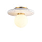 Modern Marble and Brass Ceiling Light with Frosted Glass Globe (WH 2024-G901-05-WH)