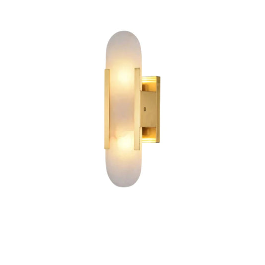 Luxury Marble Wall Lamp with Gold Frame (WH 2024-G902-23-TC)