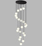 20-Globe Spiral Pendant Chandelier with Matte Black Finish (WH 2024-G922-09-WH)