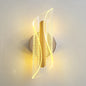 Golden Curved Accent Wall Light with Clear Acrylic Design (WH 2510-GO-TC)