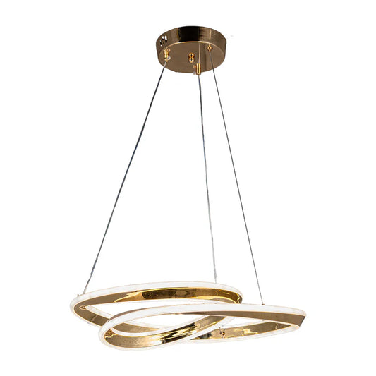 Golden Infinity Oval Pendant Light – 120W LED (WH 25CL-17-GO-TC)