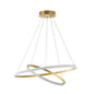 Modern LED Chandelier with Gold and White Orbital Rings (WH 2024-01-GO-TC)