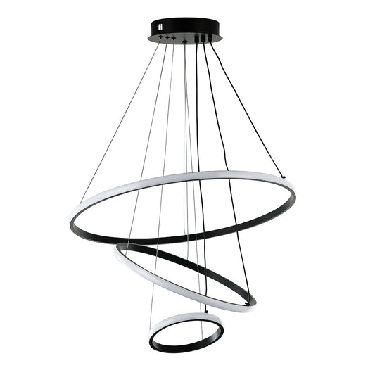 Modern LED Chandelier with White Spiral Rings 75 Watt (WH 2024-02-)