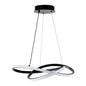 LED Pendant Chandelier with Intersecting Black/Gold and White Rings 50 Watt (WH 2024-03--TC))