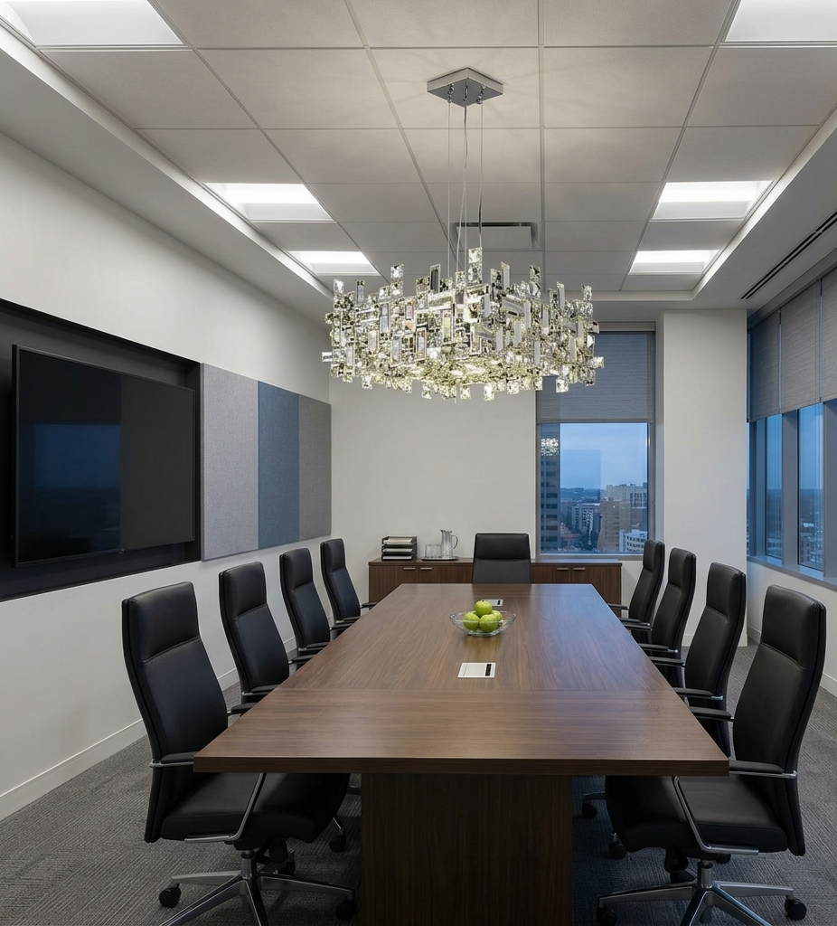Luxury Crystal Rectangular Pendant Chandelier (WH 2024-2704-17-CH)