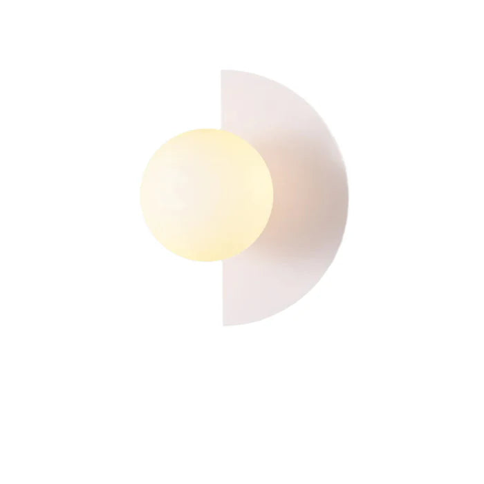 Modern Half-Moon Wall Lamp with Frosted Globe (WH 2024-G901-20-WH)