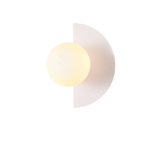 Modern Half-Moon Wall Lamp with Frosted Globe (WH 2024-G901-20-WH)