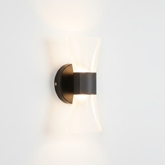 Tronic Modern Wall Light 8W LED - Black & Clear Acrylic Tri-Color (WH 2512-BK-TC)