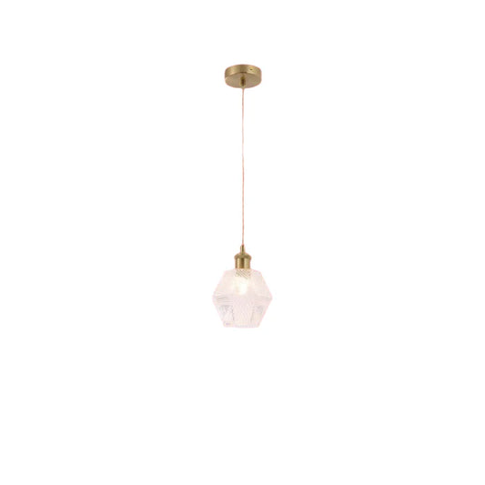 Diamond-Cut Glass Pendant Light 1*E27 (PL 2024-14-GL-CL)