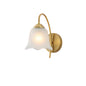 Vintage Brass Wall Light with Floral Frosted Glass (PL 6408-27-01)